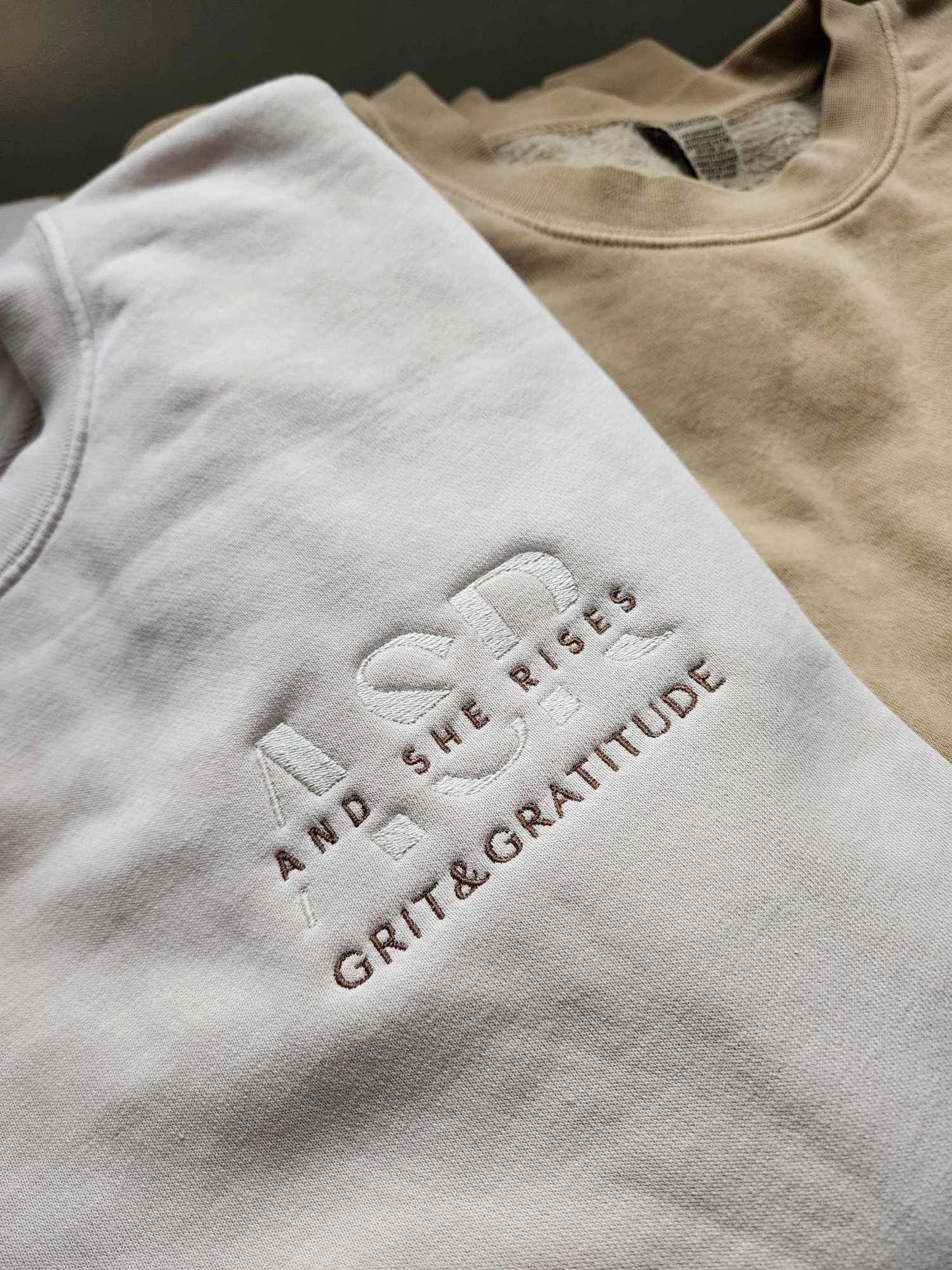 And She Rises with Grit & Gratitude™ Signature Crewneck