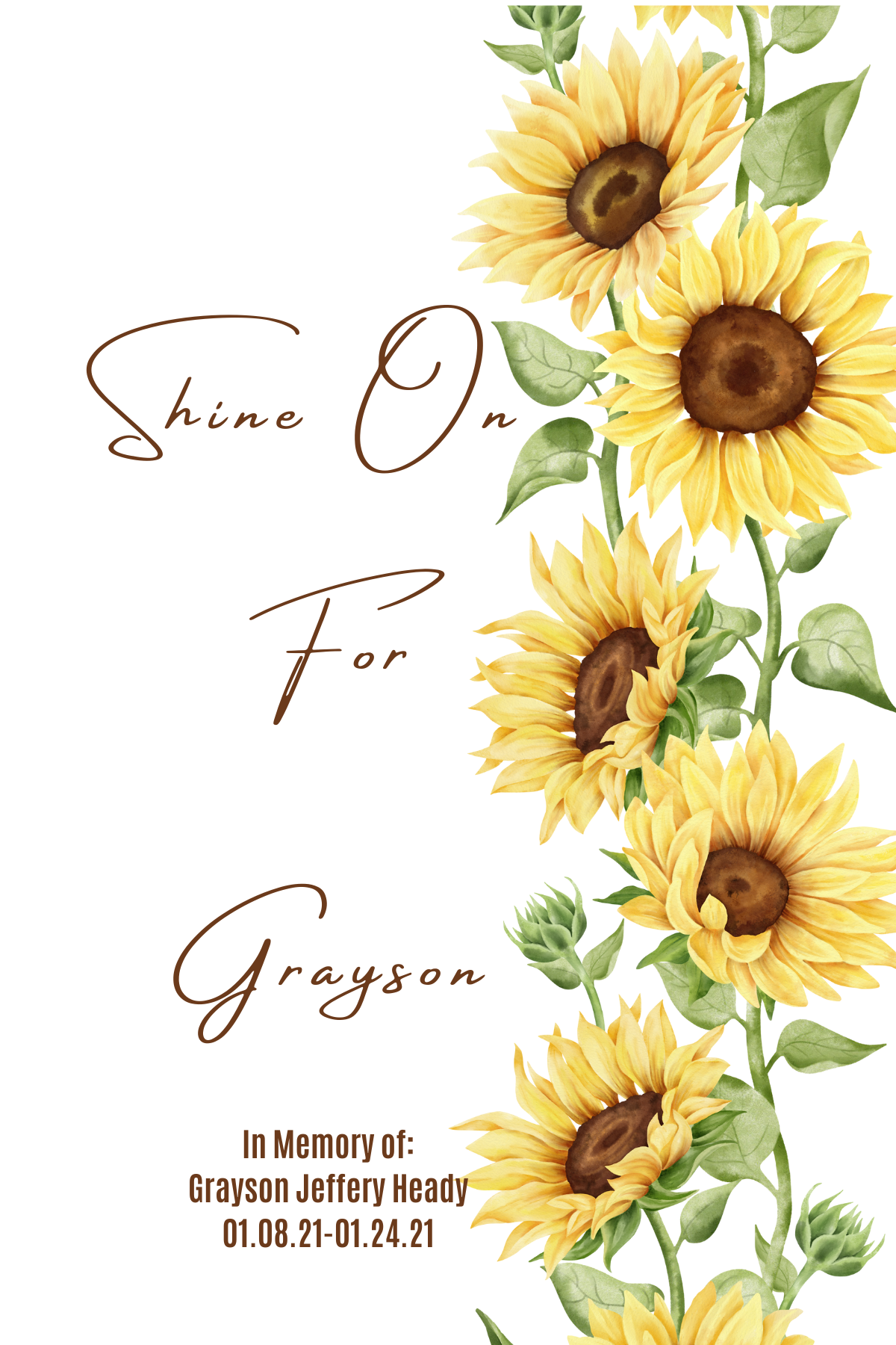 #ShineOn4Grayson Sunflower Notepad